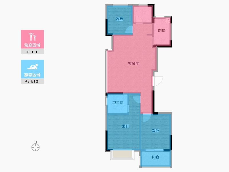 浙江省-金华市-新城香悦兰城-75.99-户型库-动静分区