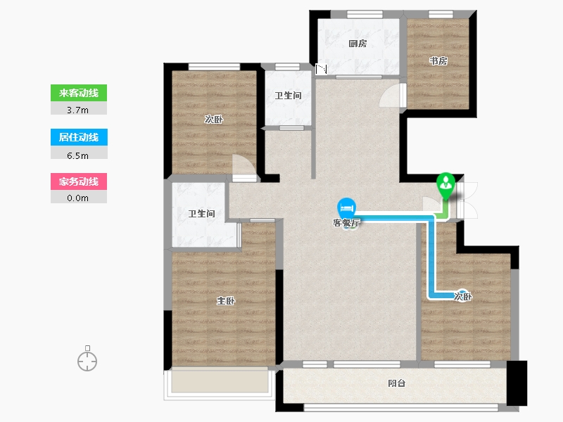 宁夏回族自治区-银川市-美林睿府-101.31-户型库-动静线