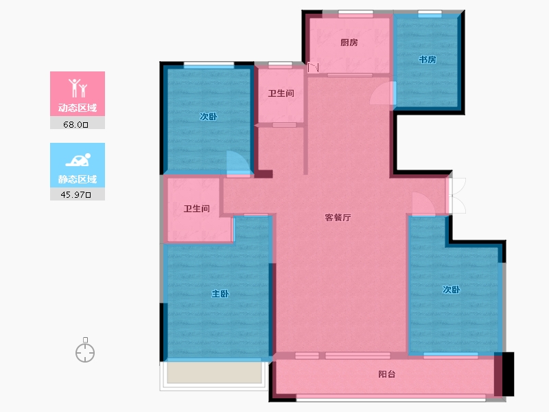 宁夏回族自治区-银川市-美林睿府-101.31-户型库-动静分区