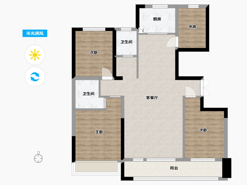 宁夏回族自治区-银川市-美林睿府-101.31-户型库-采光通风