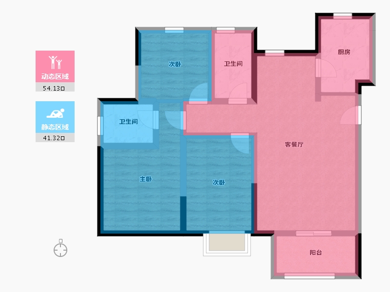 河北省-廊坊市-王府花园-84.11-户型库-动静分区