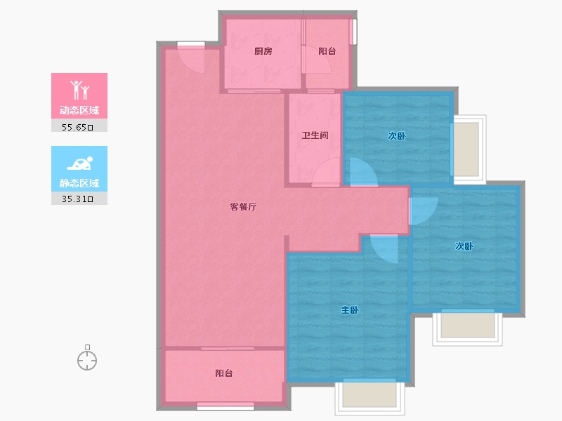 广东省-广州市-珠光山水诚品-83.00-户型库-动静分区