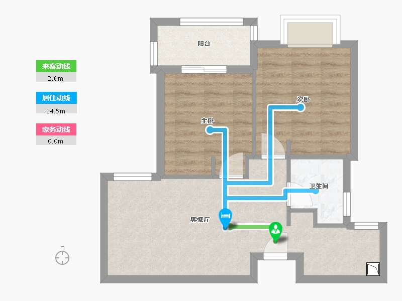 浙江省-宁波市-庐山花园-52.39-户型库-动静线