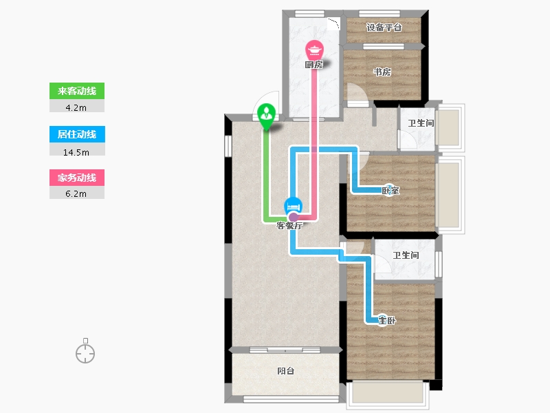 甘肃省-陇南市-鸿迪・城上城-86.06-户型库-动静线