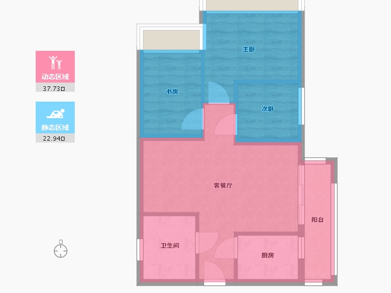 贵州省-贵阳市-幸福里-53.73-户型库-动静分区