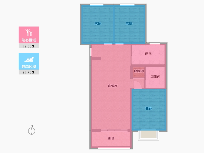 山西省-太原市-德元府・墅院-79.64-户型库-动静分区