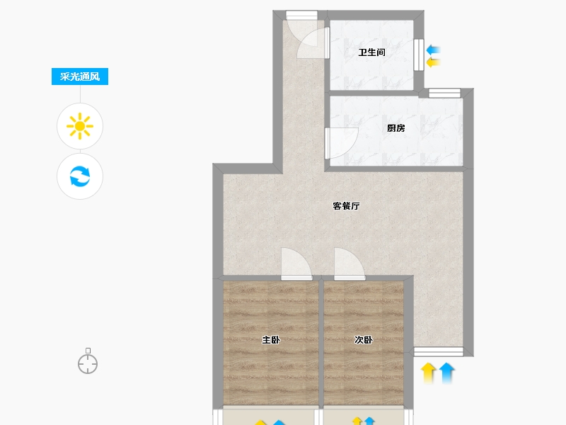 贵州省-贵阳市-幸福里-46.27-户型库-采光通风