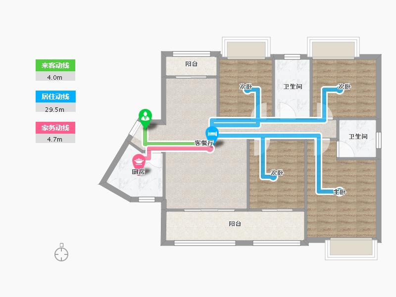 湖北省-武汉市-纽宾凯汉city国际社区-94.74-户型库-动静线