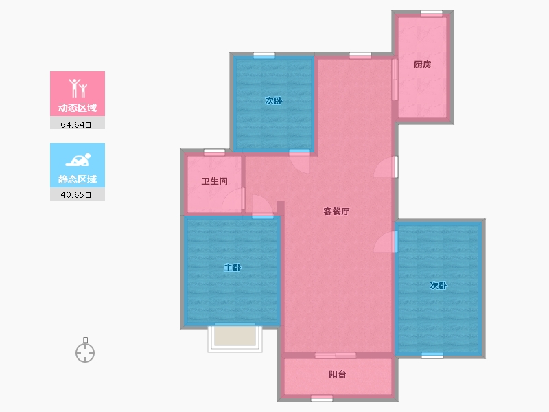 新疆维吾尔自治区-博尔塔拉蒙古自治州-东湖壹号-94.21-户型库-动静分区