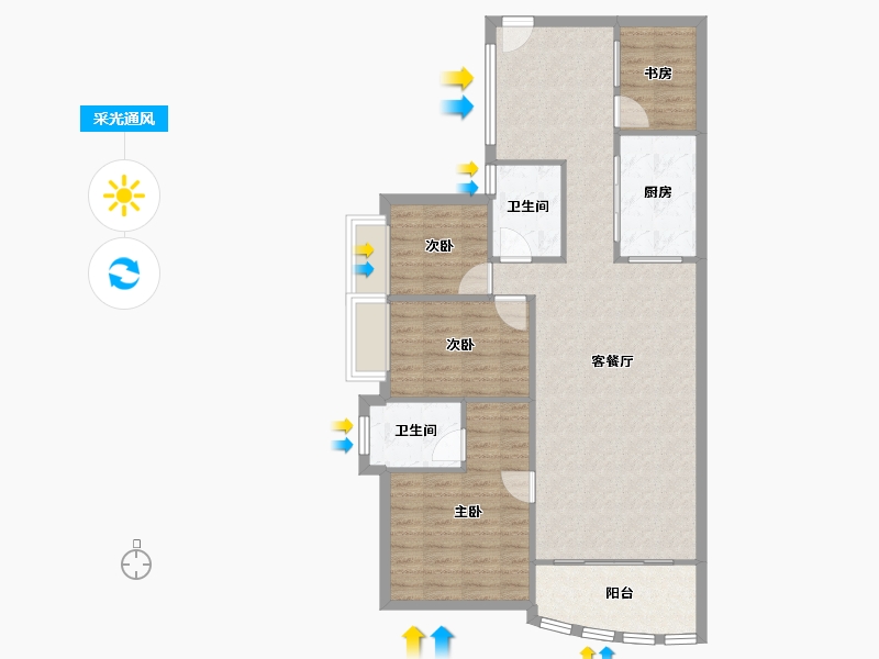 广东省-深圳市-金港华庭-97.42-户型库-采光通风