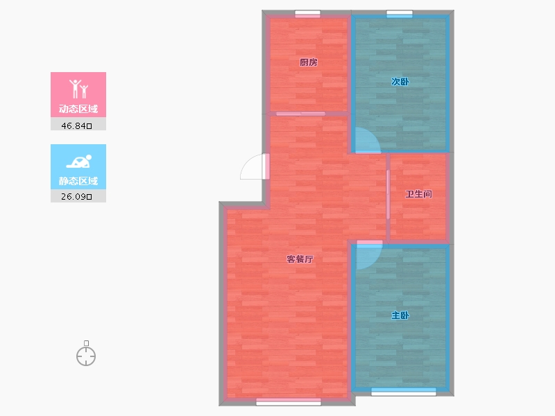 吉林省-长春市-万龙建阳府-65.69-户型库-动静分区