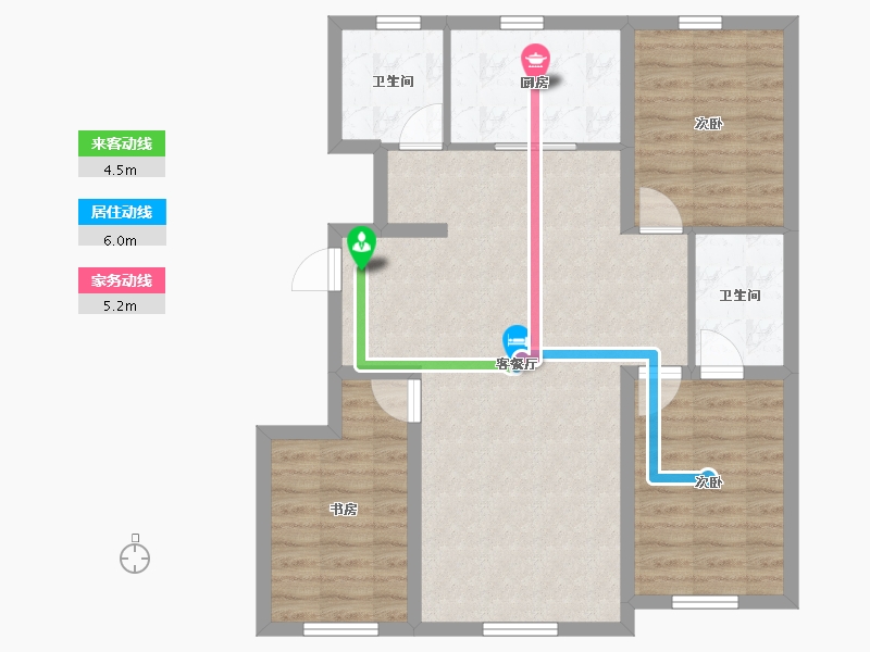 吉林省-长春市-万龙建阳府-84.99-户型库-动静线