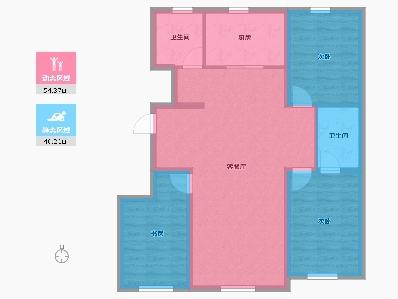 吉林省-长春市-万龙建阳府-84.99-户型库-动静分区