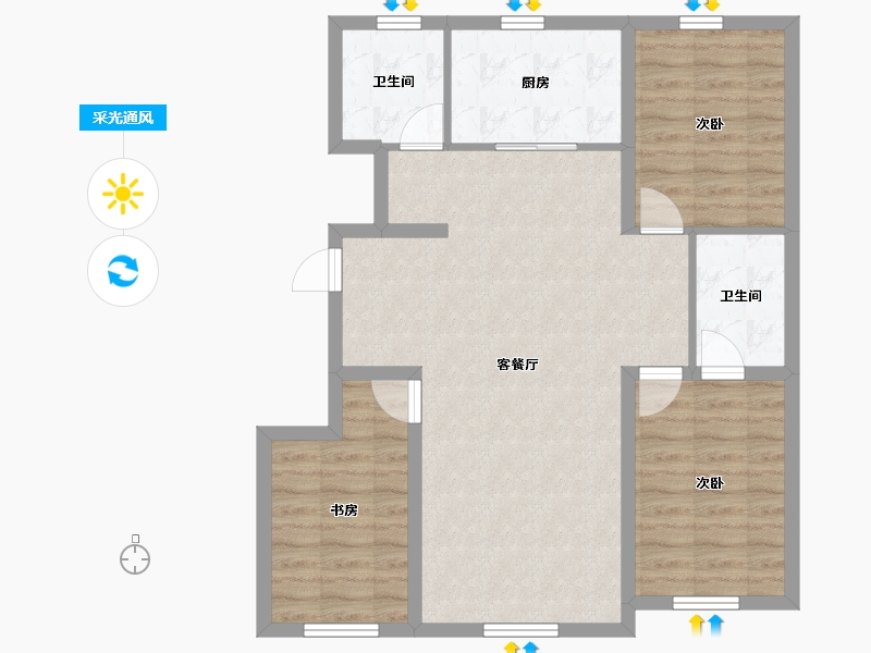 吉林省-长春市-万龙建阳府-84.99-户型库-采光通风