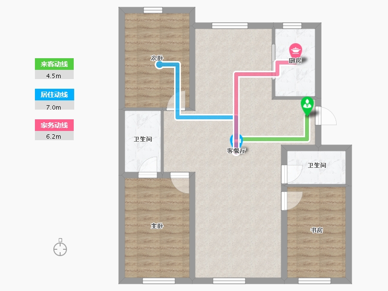 吉林省-长春市-万龙建阳府-90.27-户型库-动静线