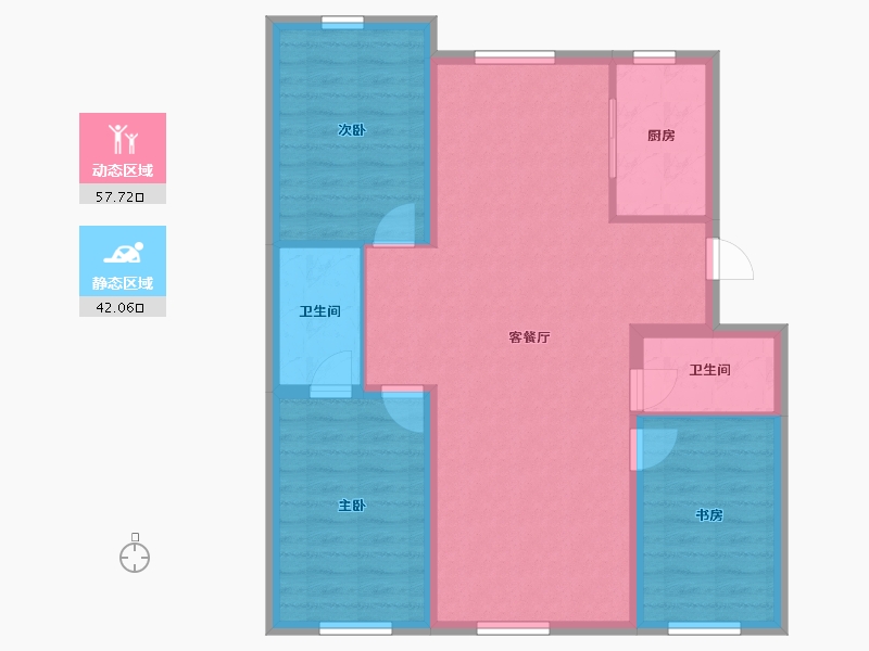 吉林省-长春市-万龙建阳府-90.27-户型库-动静分区