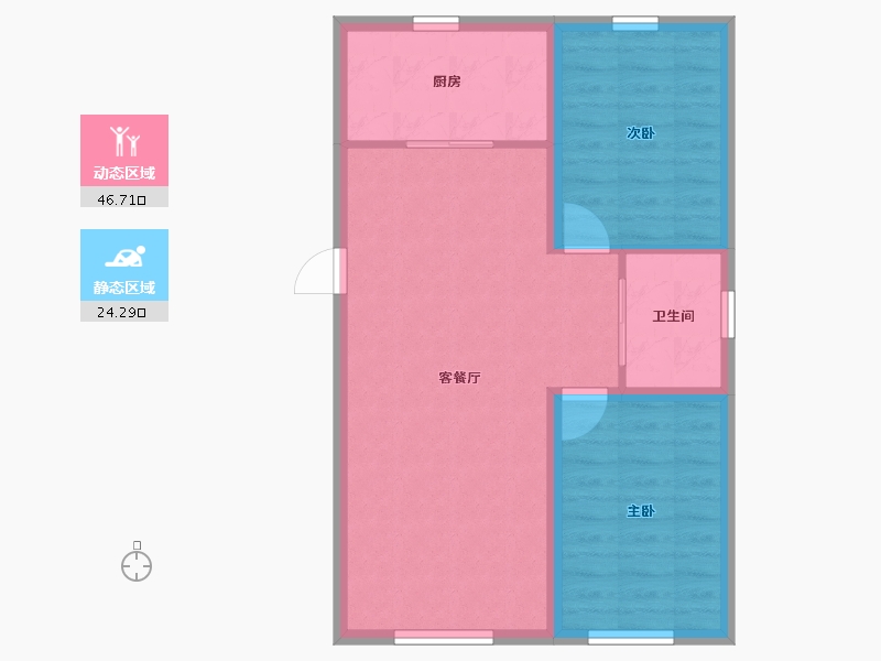 吉林省-长春市-万龙建阳府-64.15-户型库-动静分区