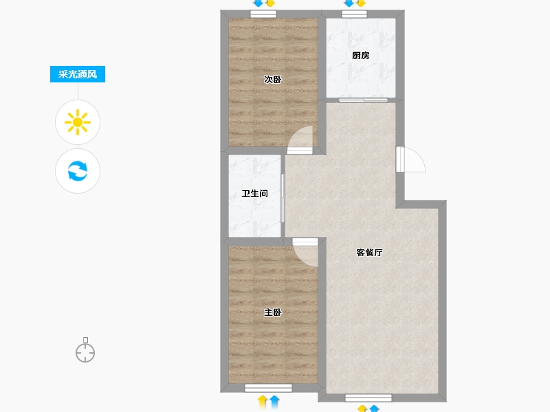 吉林省-长春市-万龙建阳府-63.13-户型库-采光通风