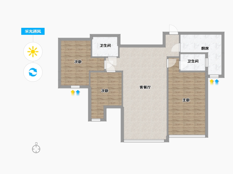 江苏省-常州市-世茂香槟湖-93.24-户型库-采光通风