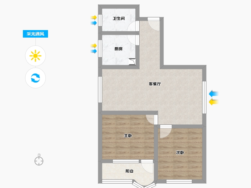 广东省-深圳市-儒骏城立方-59.36-户型库-采光通风