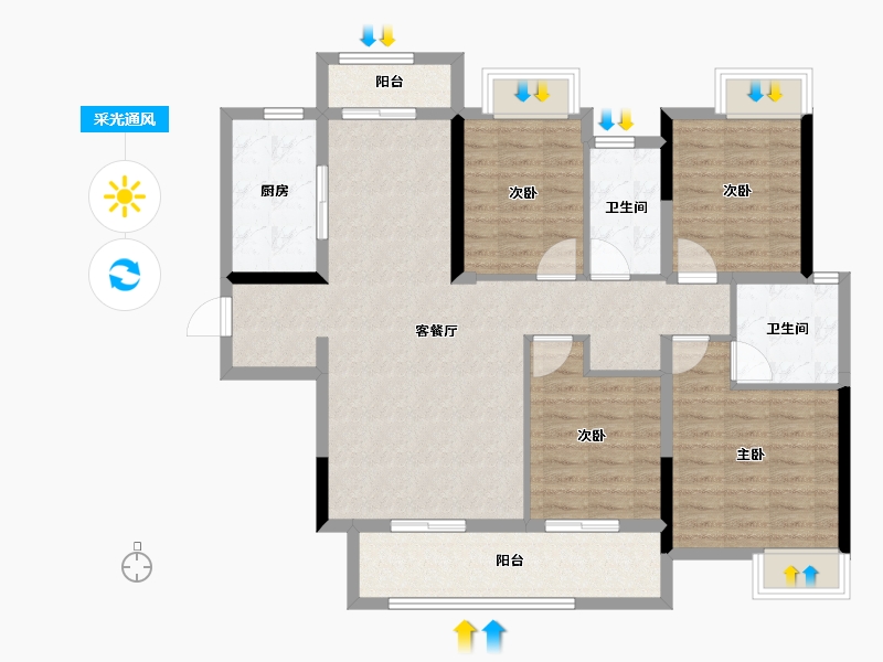 江西省-上饶市-富力院士廷-110.50-户型库-采光通风