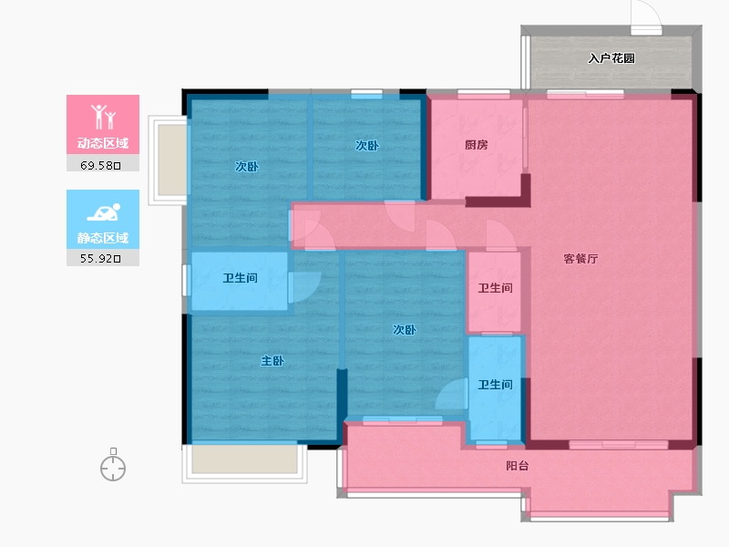 广东省-梅州市-御元阳光城-119.53-户型库-动静分区