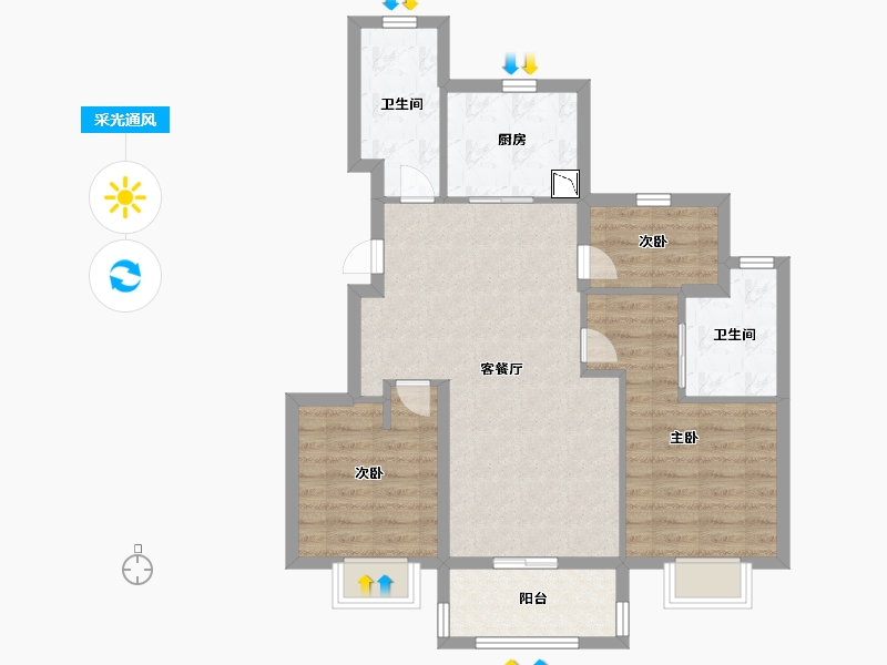 上海-上海市-合景天悦赋-79.20-户型库-采光通风