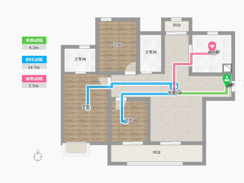 陕西省-西安市-御锦城-92.70-户型库-动静线