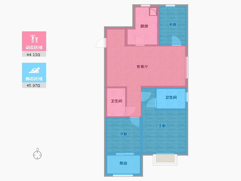 上海-上海市-天悦-80.00-户型库-动静分区