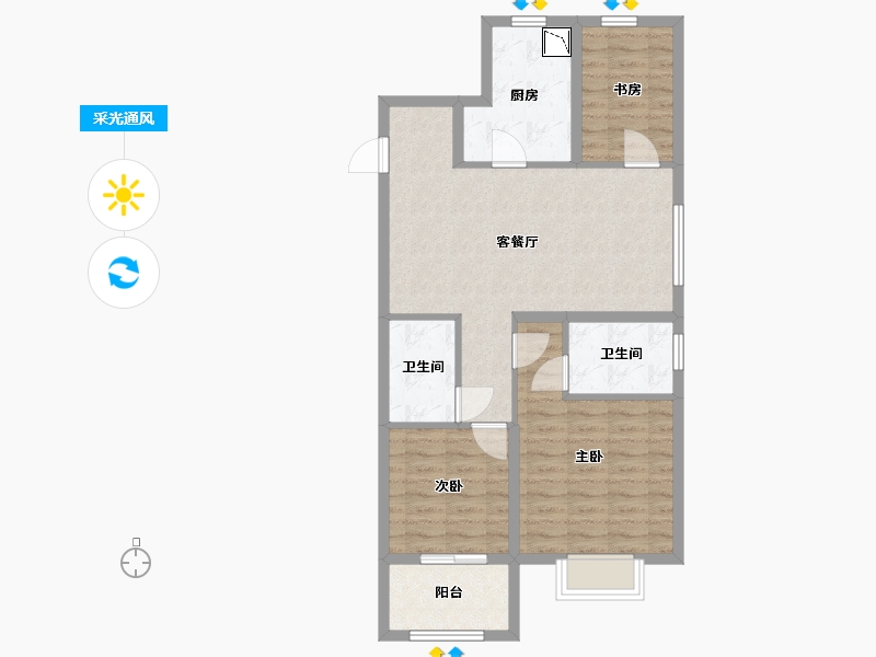 上海-上海市-天悦-80.00-户型库-采光通风