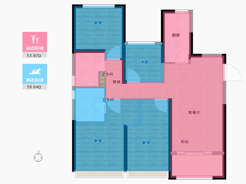 江苏省-无锡市-璞悦滨湖望-99.29-户型库-动静分区