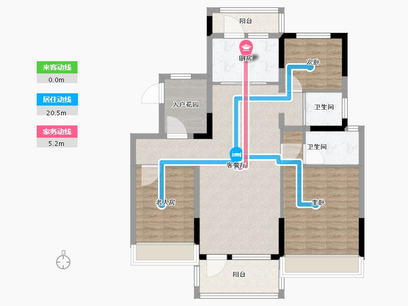 山东省-济宁市-邹城碧桂园云地天启-96.01-户型库-动静线