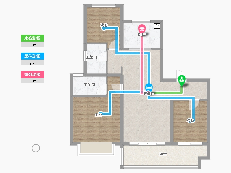 江苏省-无锡市-碧桂园南光城-86.58-户型库-动静线