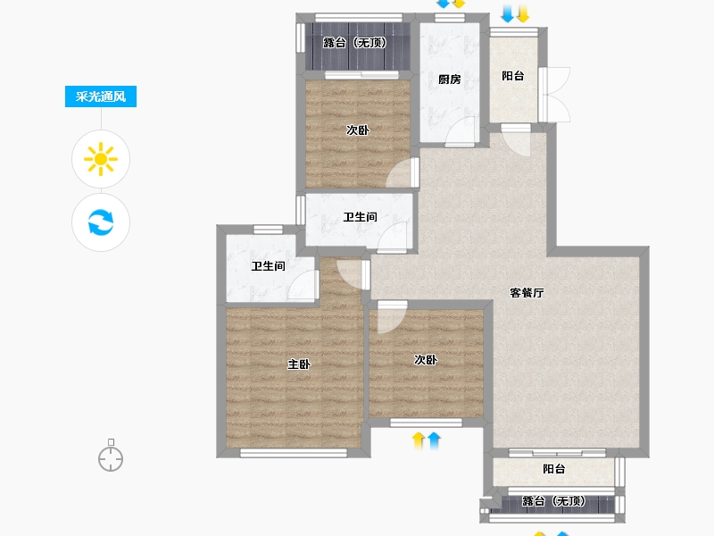 福建省-厦门市-恒大帝景-94.09-户型库-采光通风