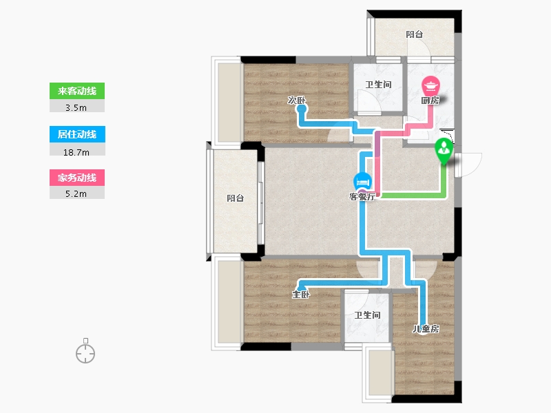 广东省-中山市-逸骏星园-71.52-户型库-动静线