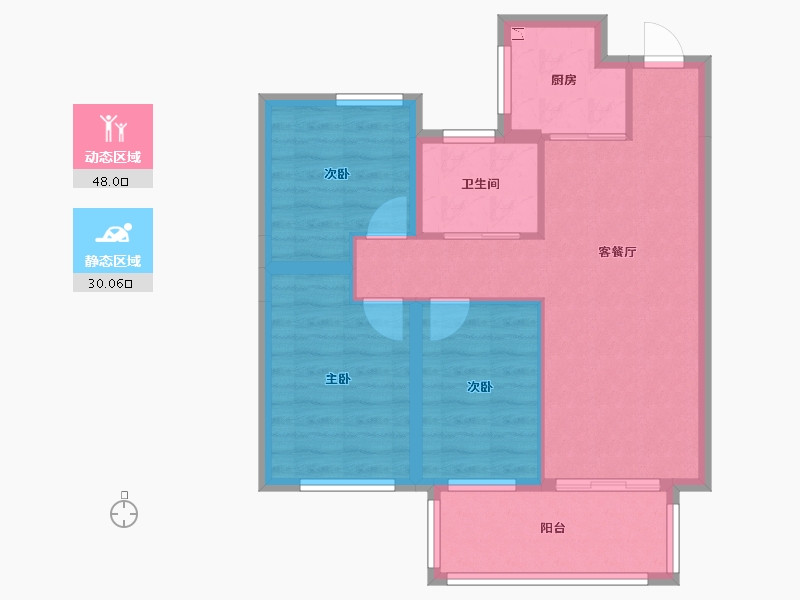 安徽省-合肥市-大富鸿学府-69.58-户型库-动静分区