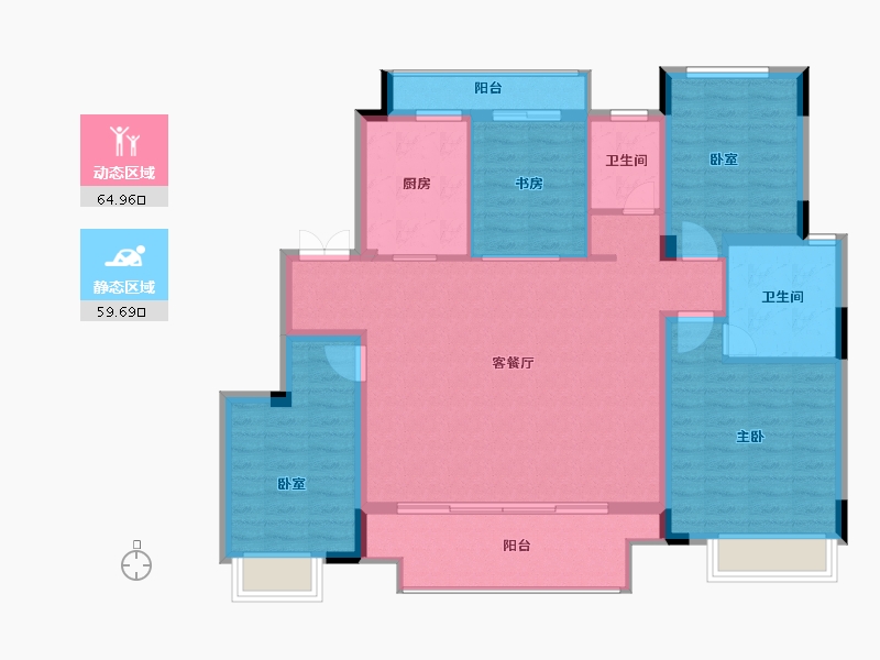 陕西省-西安市-地建嘉信・江山臻境-113.00-户型库-动静分区