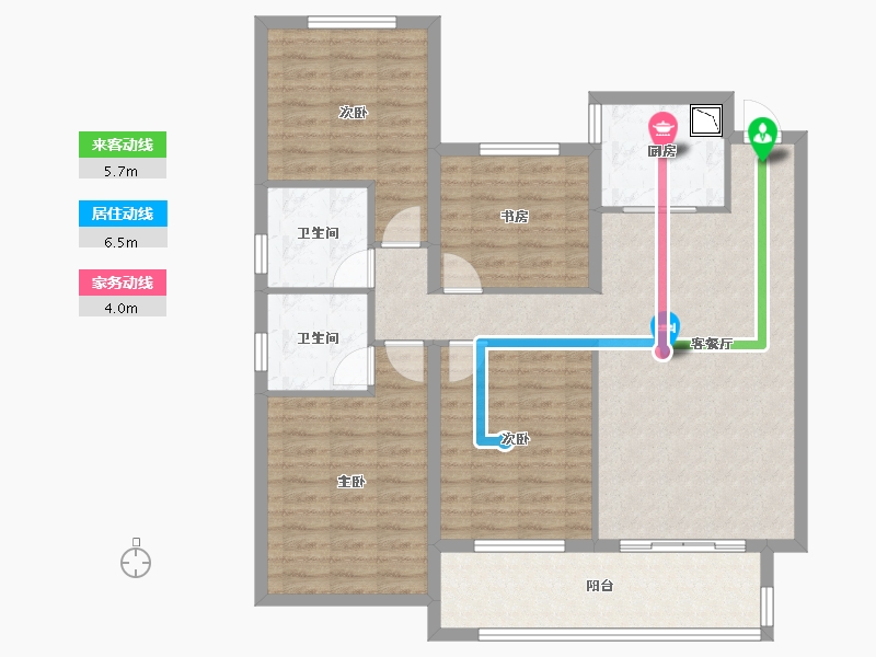 安徽省-合肥市-大富鸿学府-105.45-户型库-动静线