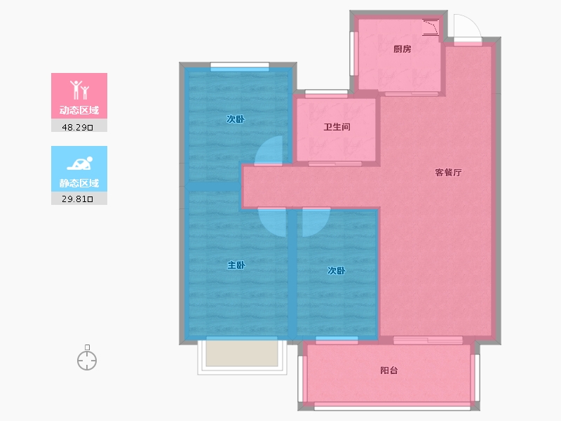 安徽省-合肥市-大富鸿学府-69.48-户型库-动静分区