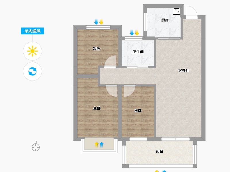 安徽省-合肥市-大富鸿学府-69.48-户型库-采光通风