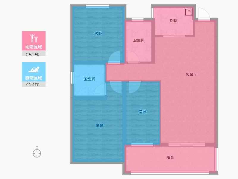 安徽省-合肥市-大富鸿学府-86.98-户型库-动静分区