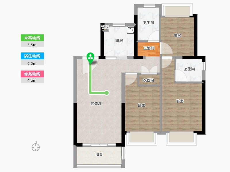 江苏省-苏州市-湖西上辰-80.01-户型库-动静线