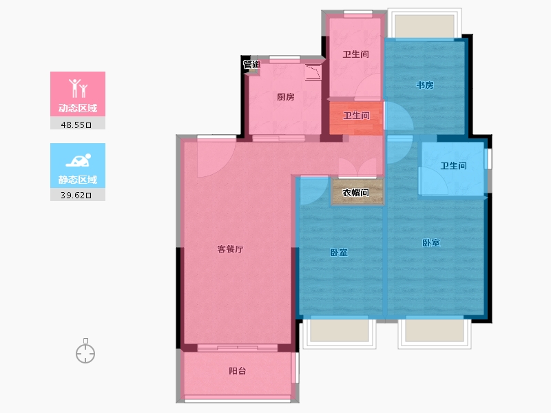 江苏省-苏州市-湖西上辰-80.01-户型库-动静分区