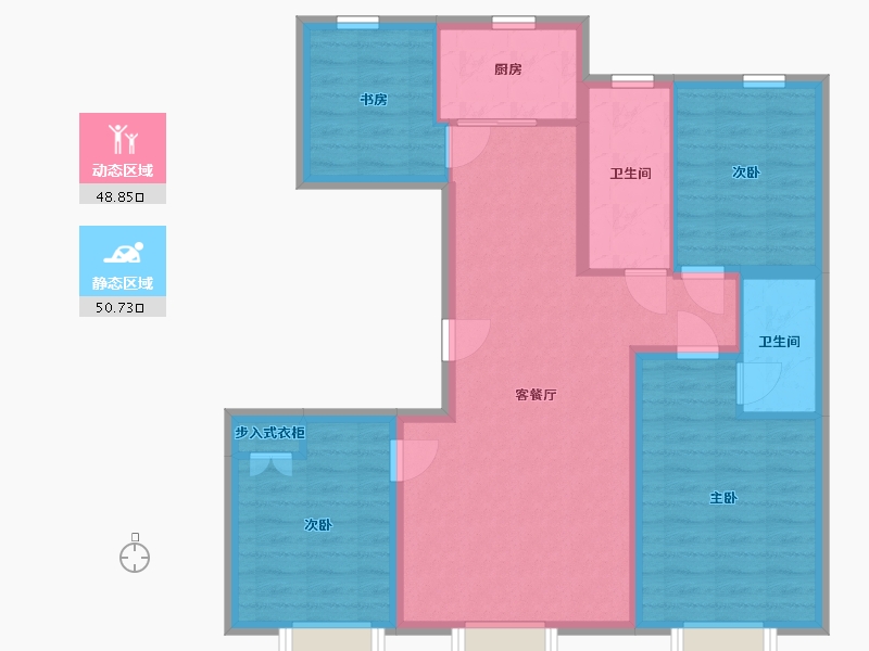 吉林省-长春市-净月上院-88.92-户型库-动静分区