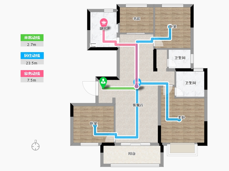 江苏省-南京市-华著兰庭-100.27-户型库-动静线