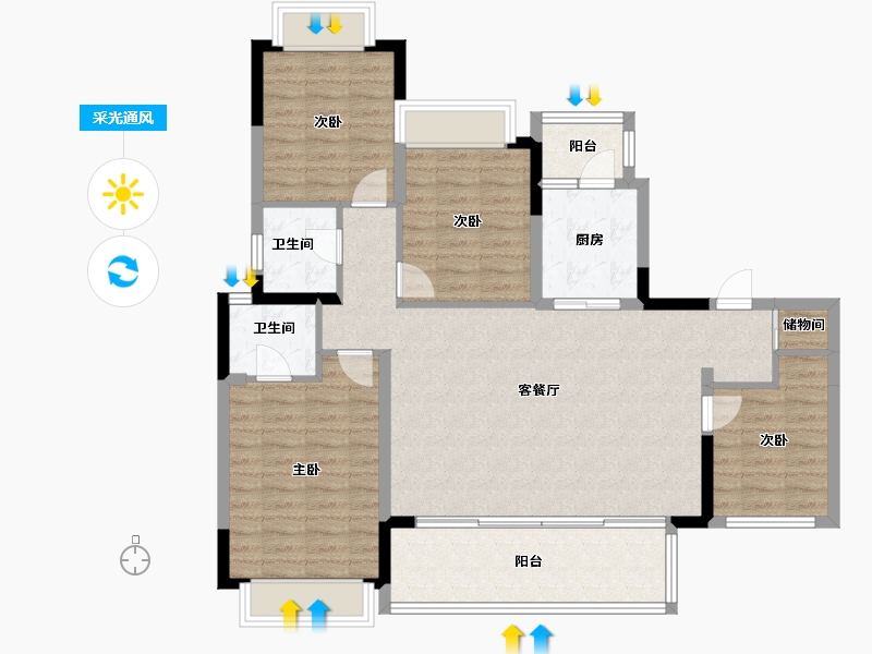 四川省-成都市-明信凤栖台-110.09-户型库-采光通风