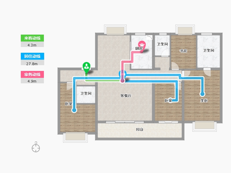 江苏省-南京市-南京云际花园-144.39-户型库-动静线