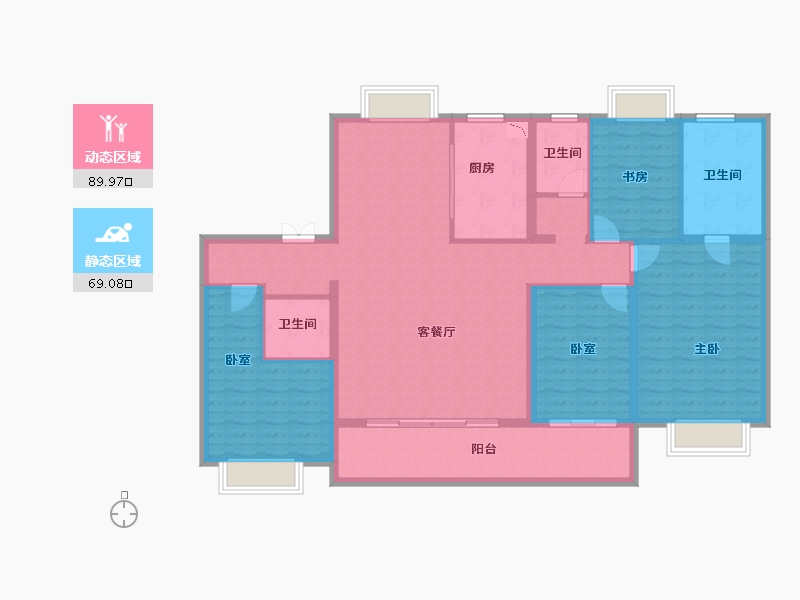 江苏省-南京市-南京云际花园-144.39-户型库-动静分区