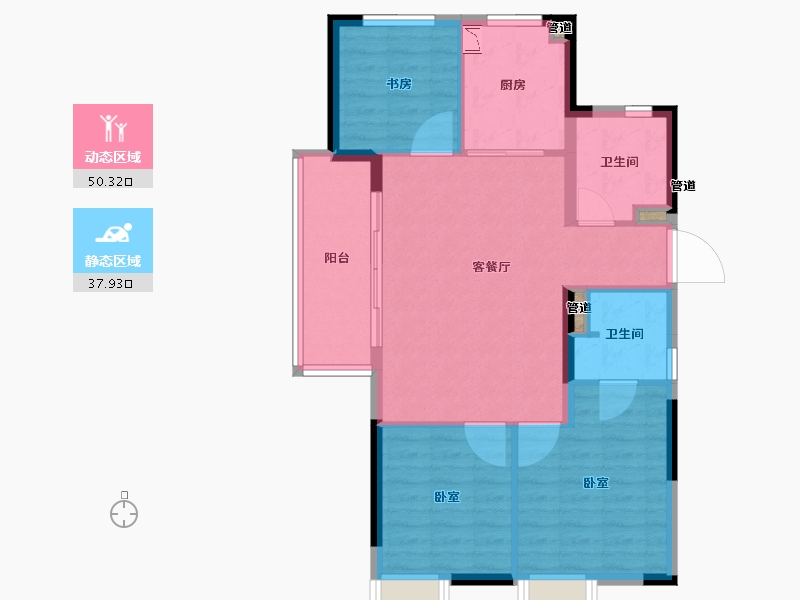 浙江省-宁波市-绿地尚湾-80.00-户型库-动静分区