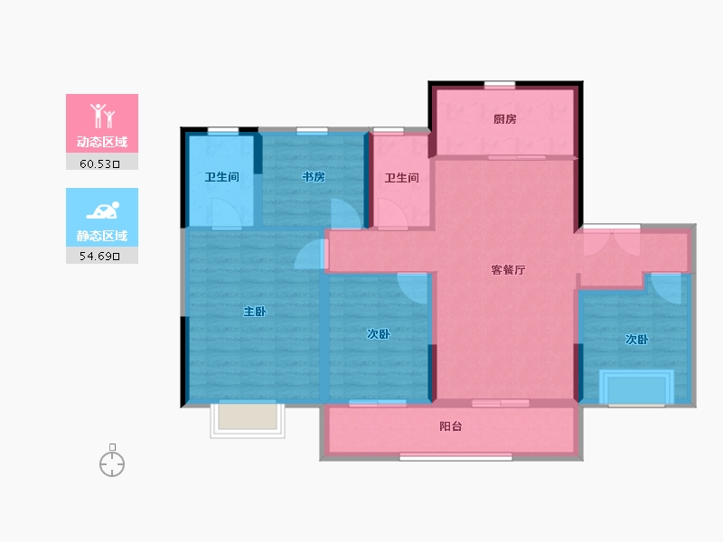 浙江省-温州市-银城玖珑天著-103.20-户型库-动静分区